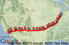 Tripline - Search: Map of the Freedom Riders Route